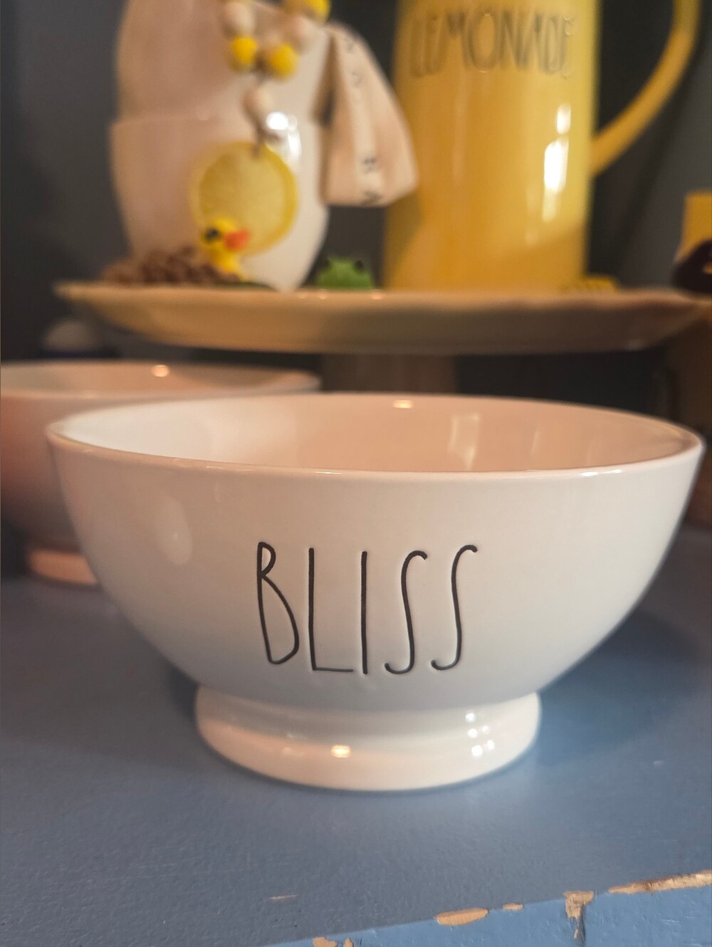 Rae DUNN BLISS Ceramic cereal Bowl Bowl - White